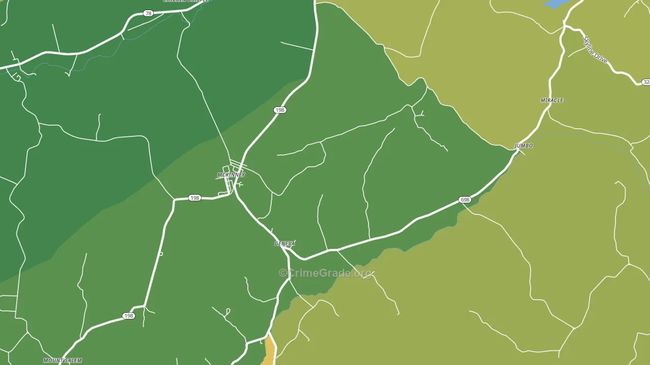 McKinney, KY Map of Drug-Related Crime Rates