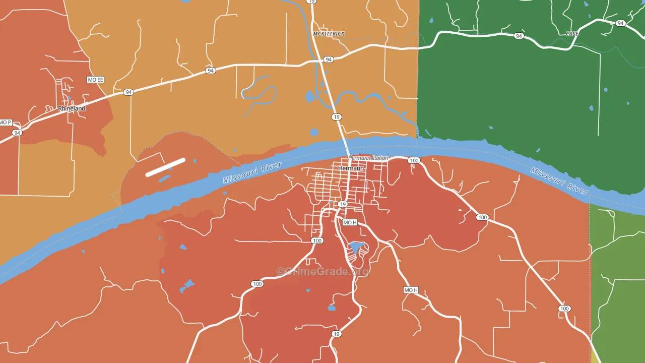 McKittrick, MO Map of Drug-Related Crime Rates