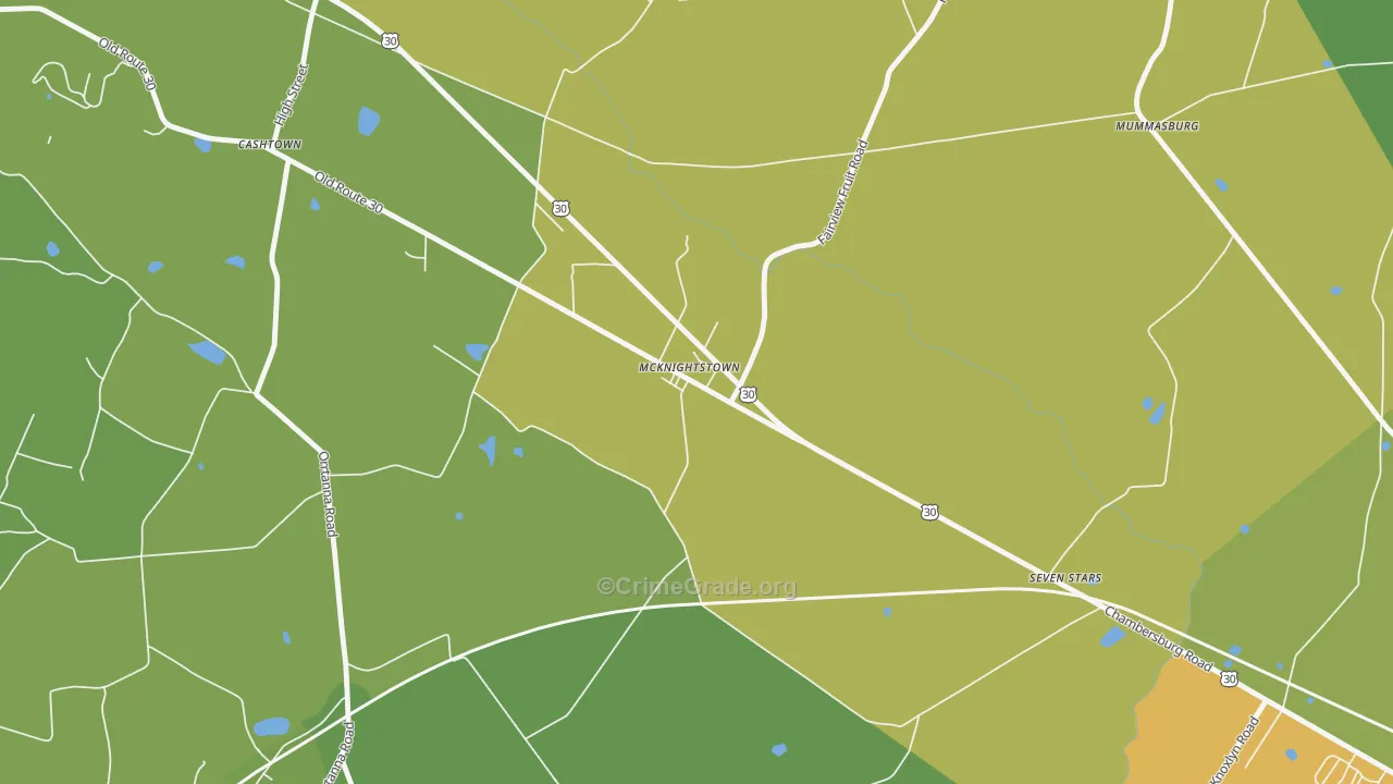 McKnightstown, PA Map of Drug-Related Crime Rates