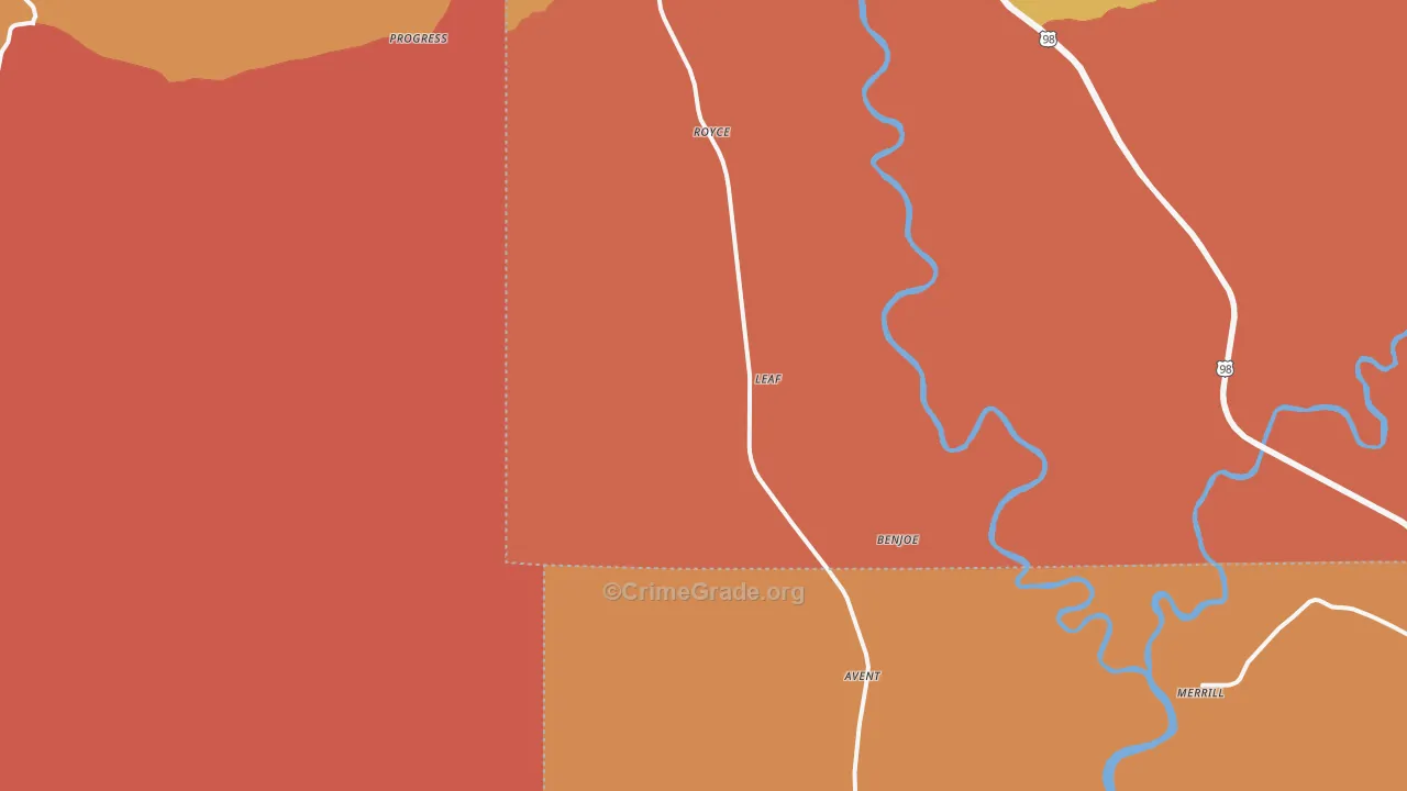 McLain, MS Map of Drug-Related Crime Rates
