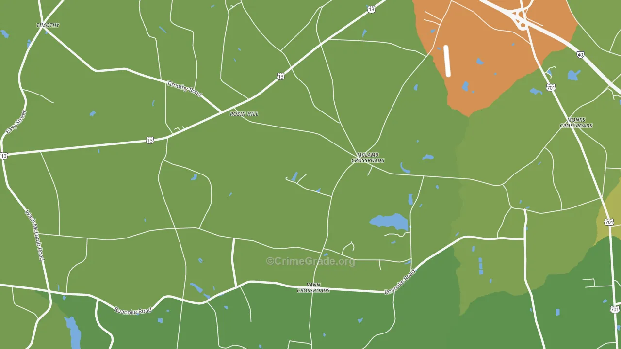 McLamb Crossroads, NC Map of Drug-Related Crime Rates