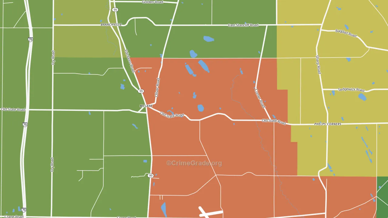 McLane, PA Map of Drug-Related Crime Rates