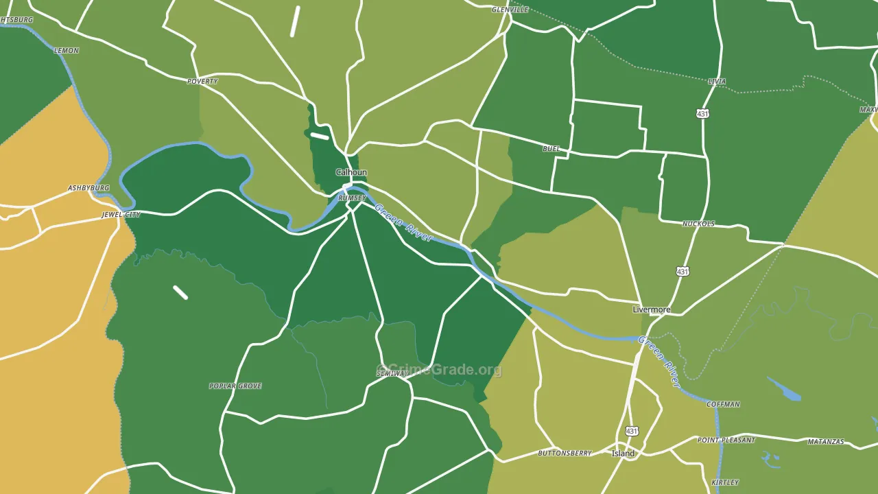 McLean County, KY Map of Drug-Related Crime Rates
