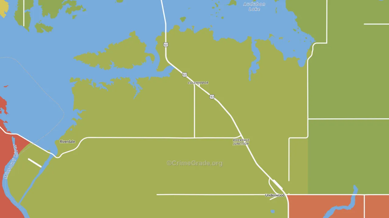 McLean County, ND Map of Drug-Related Crime Rates