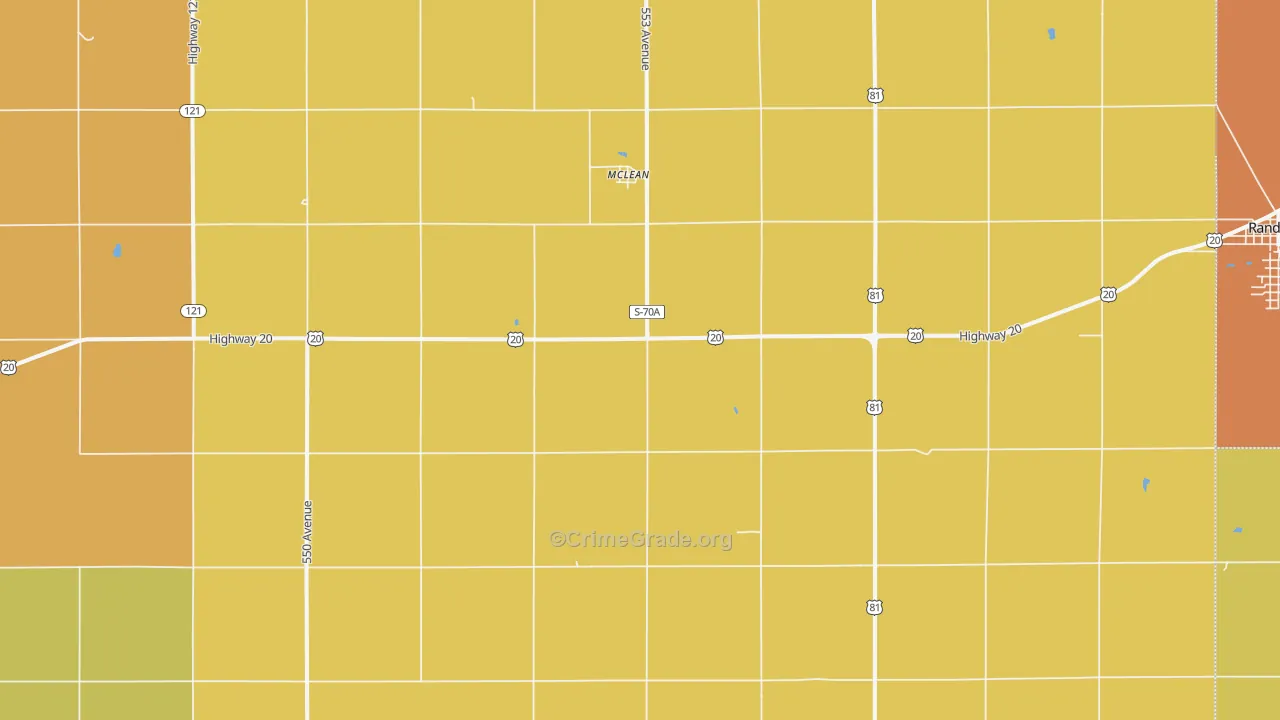 Mclean, NE Map of Drug-Related Crime Rates