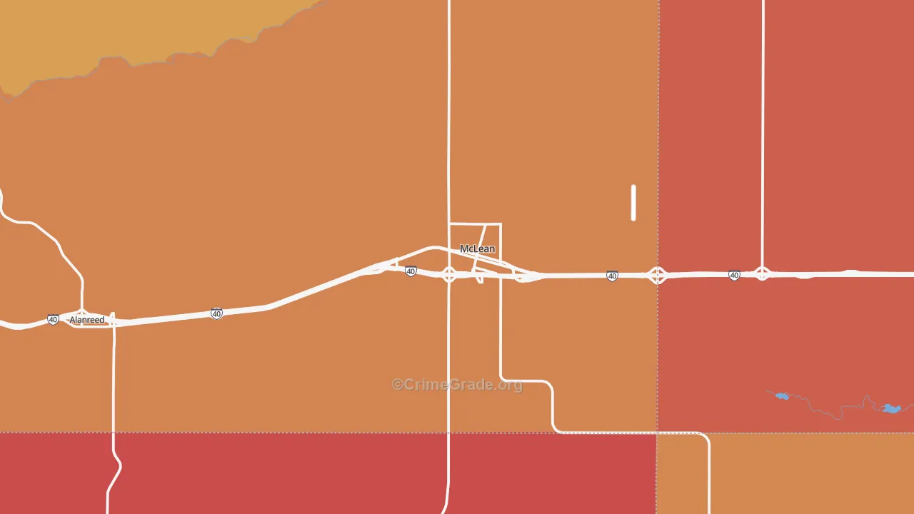 McLean, TX Map of Drug-Related Crime Rates