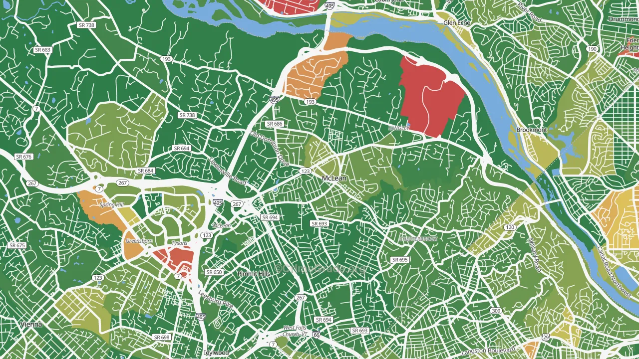 McLean, VA Map of Drug-Related Crime Rates