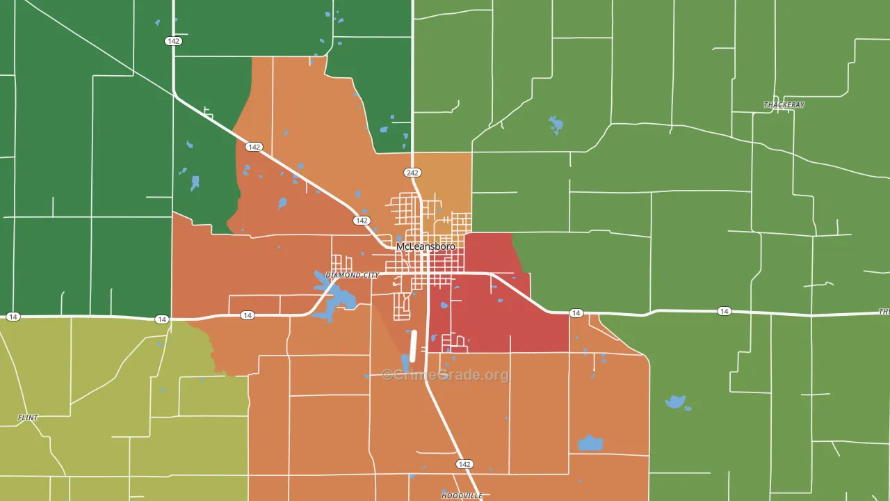 McLeansboro, IL Map of Drug-Related Crime Rates