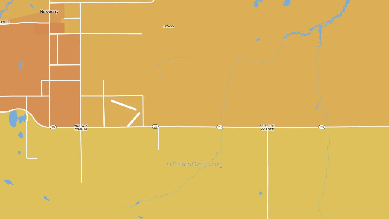 McLeods Corner, MI Map of Drug-Related Crime Rates