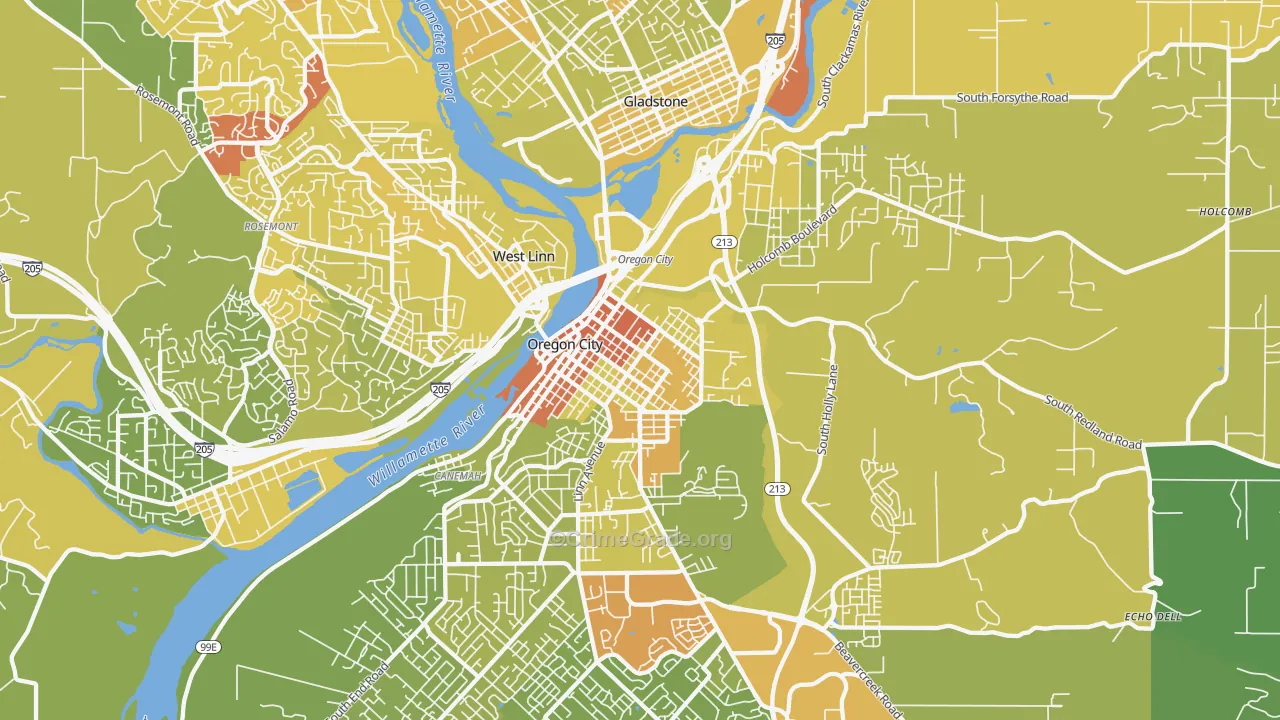 McLoughlin, Oregon City, OR Map of Drug-Related Crime Rates