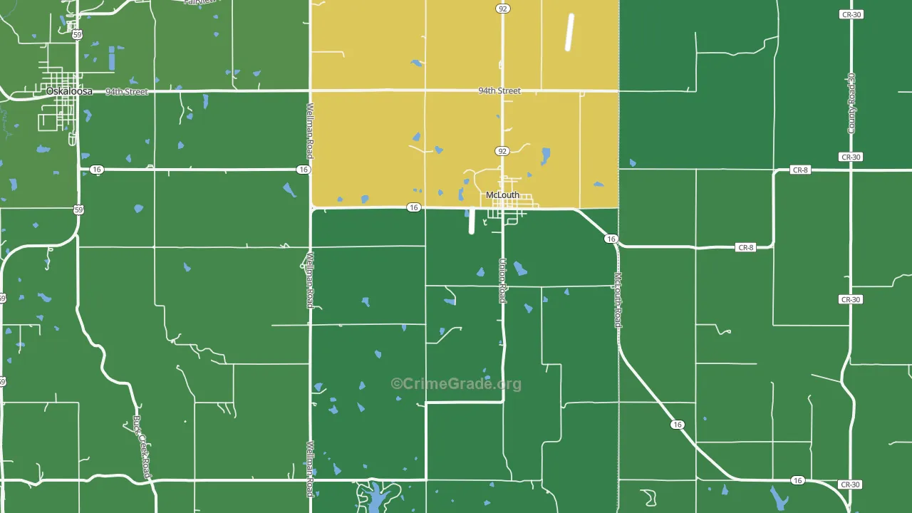 McLouth, KS Map of Drug-Related Crime Rates