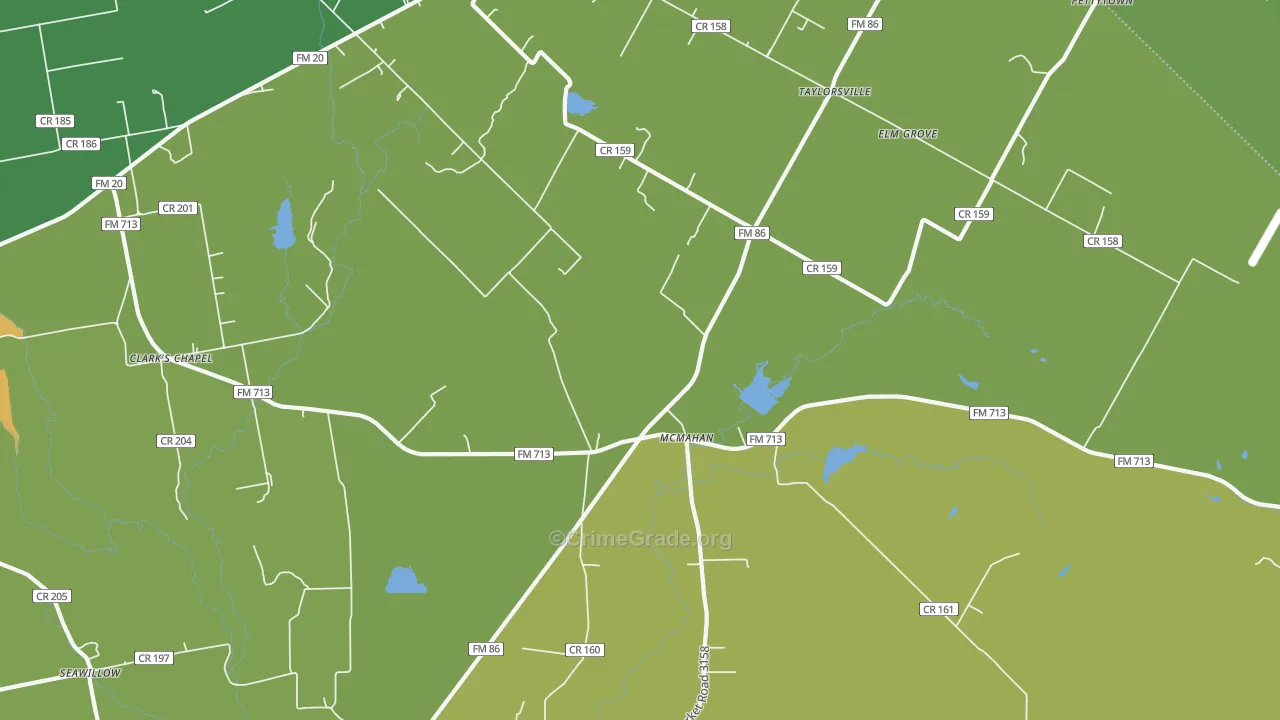McMahan, TX Map of Drug-Related Crime Rates