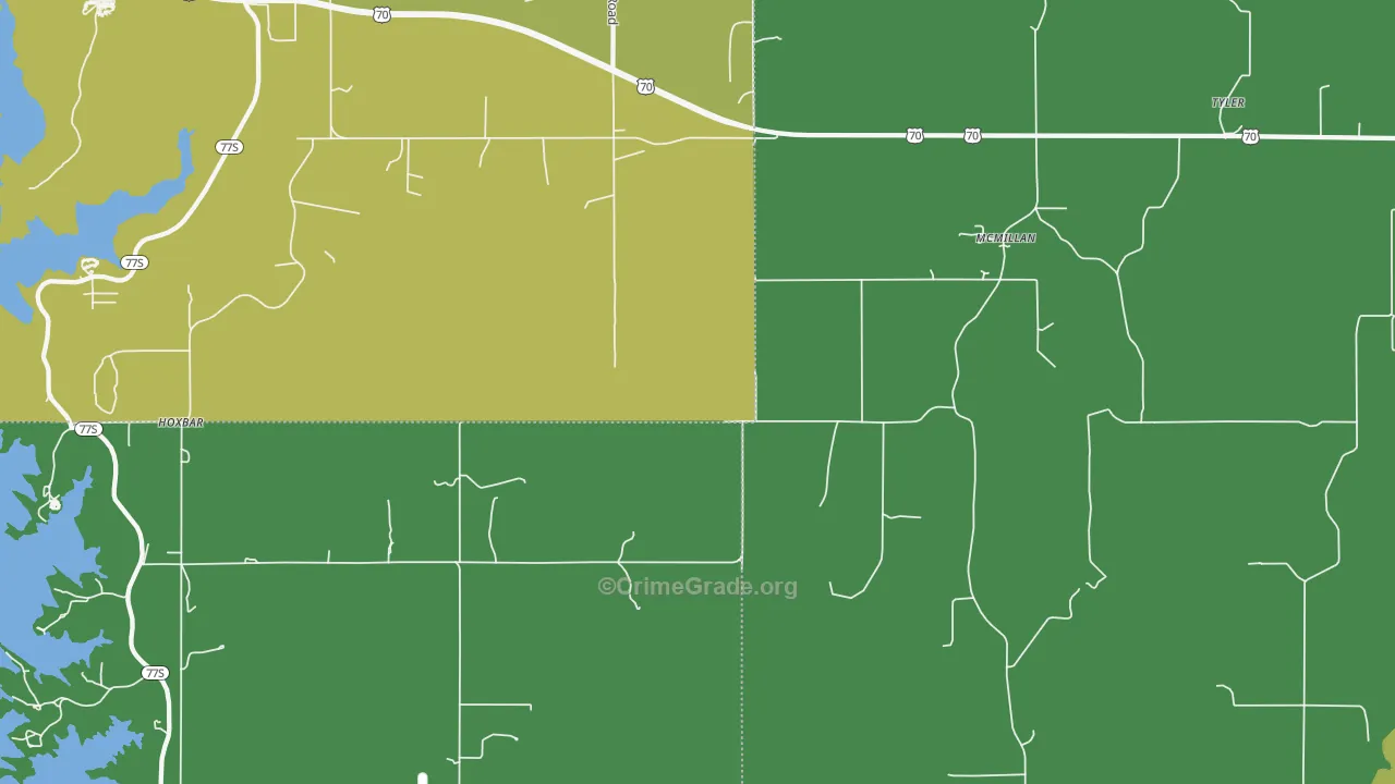 McMillan, OK Map of Drug-Related Crime Rates