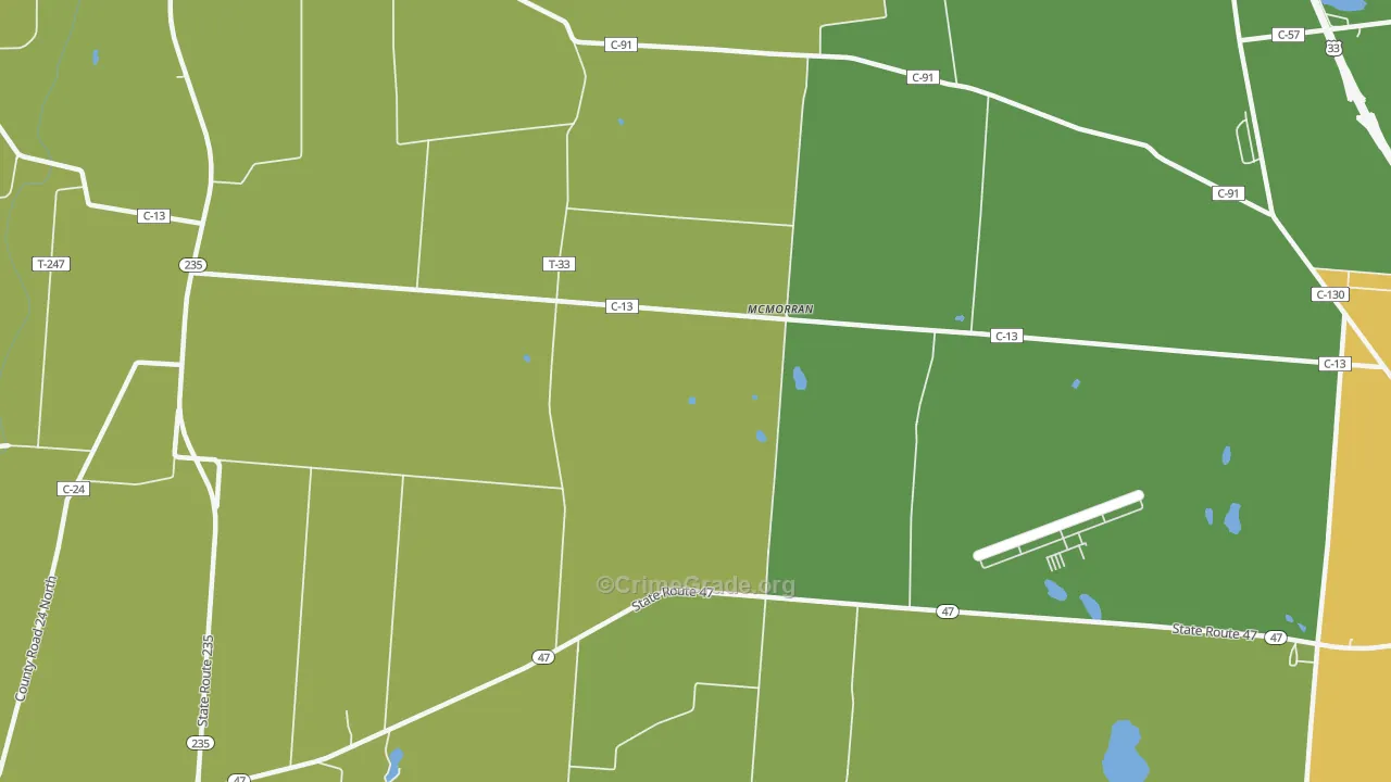McMorran, OH Map of Drug-Related Crime Rates