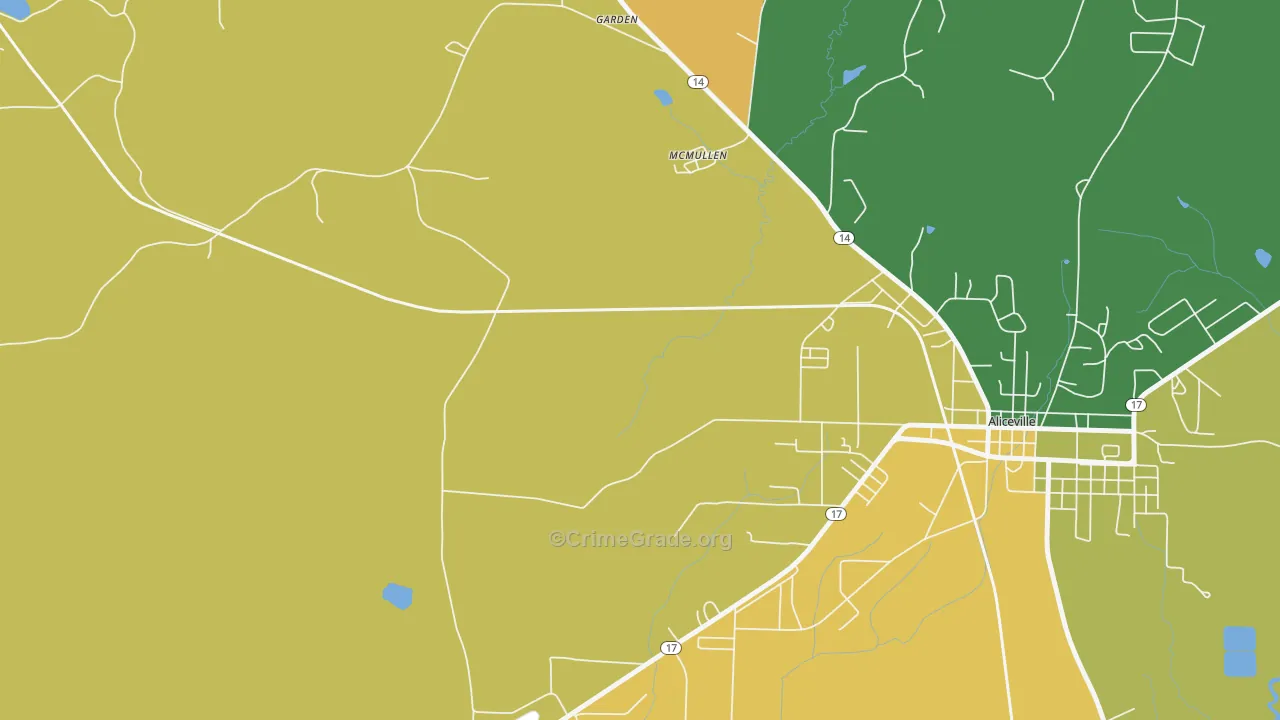McMullen, AL Map of Drug-Related Crime Rates