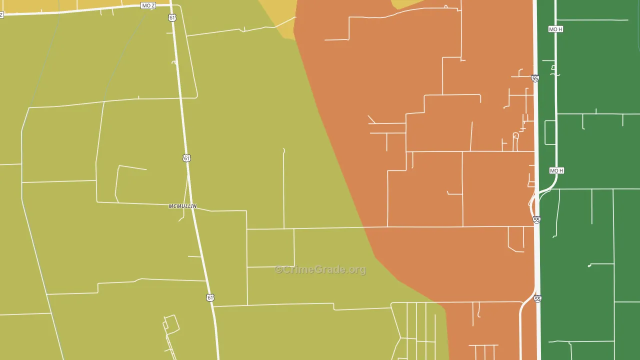 McMullin, MO Map of Drug-Related Crime Rates
