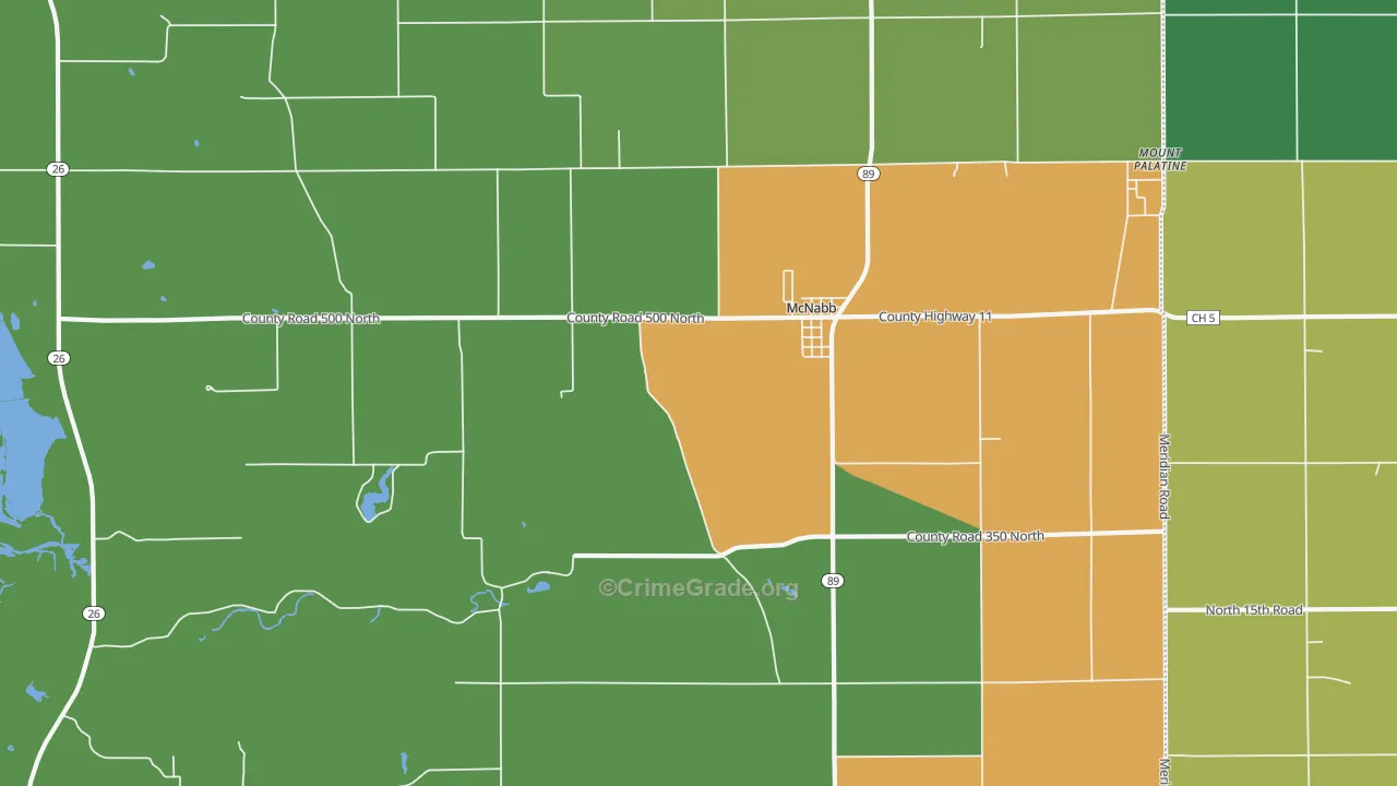 McNabb, IL Map of Drug-Related Crime Rates