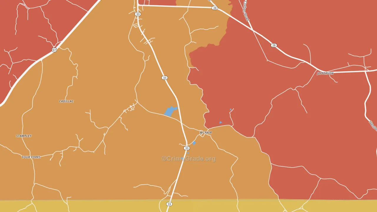 McNair, MS Map of Drug-Related Crime Rates