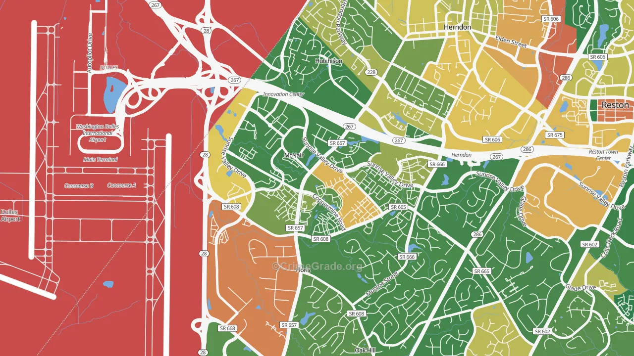 McNair, VA Map of Drug-Related Crime Rates