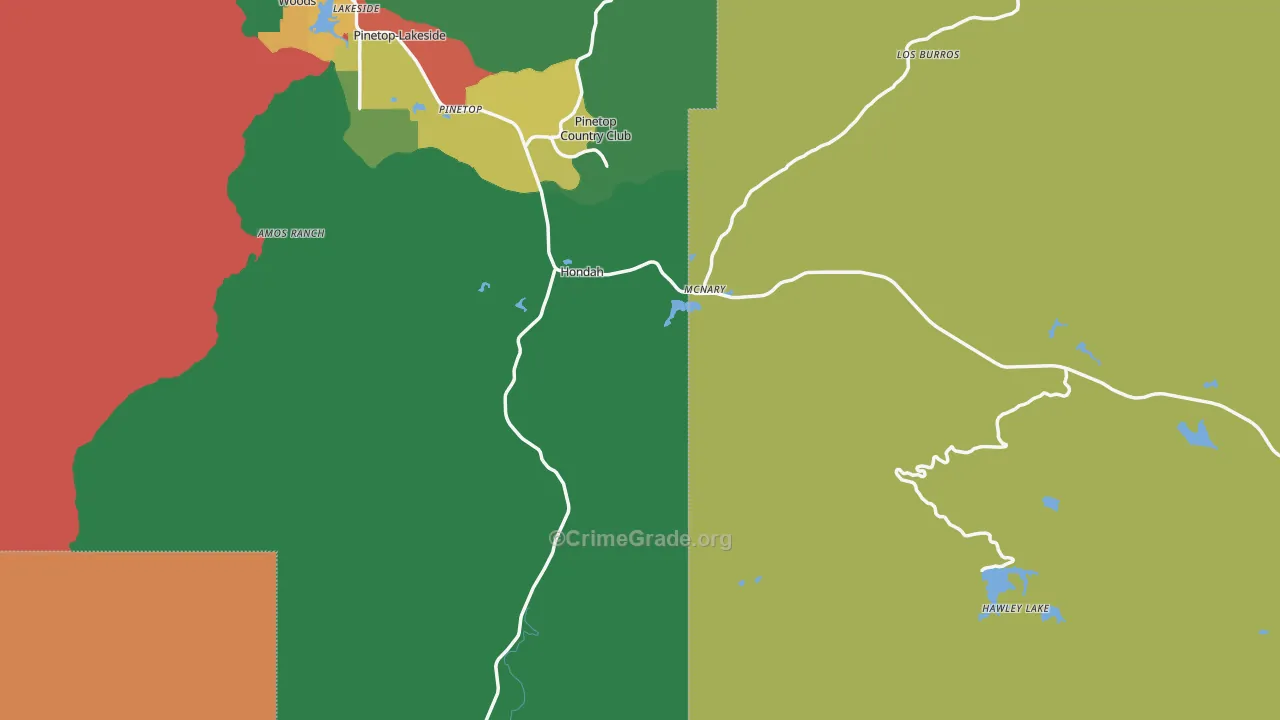 McNary, AZ Map of Drug-Related Crime Rates