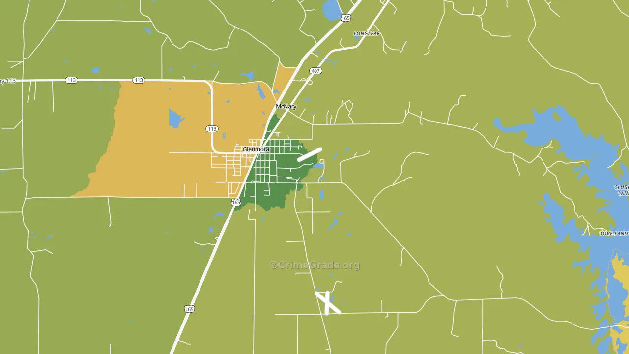 McNary, LA Map of Drug-Related Crime Rates