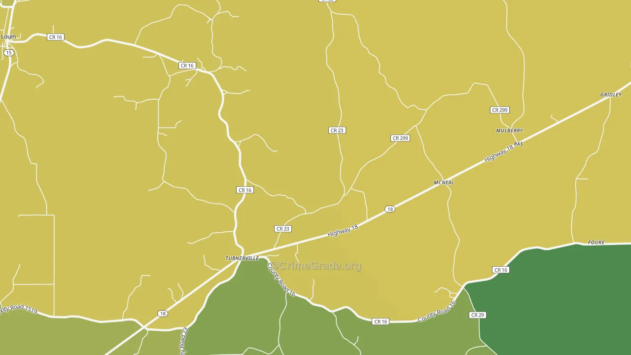 McNeal, MS Map of Drug-Related Crime Rates