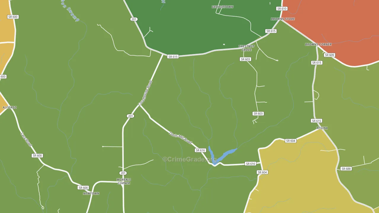 McNeals Corner, VA Map of Drug-Related Crime Rates