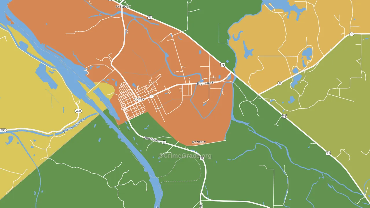 McNeely, LA Map of Drug-Related Crime Rates