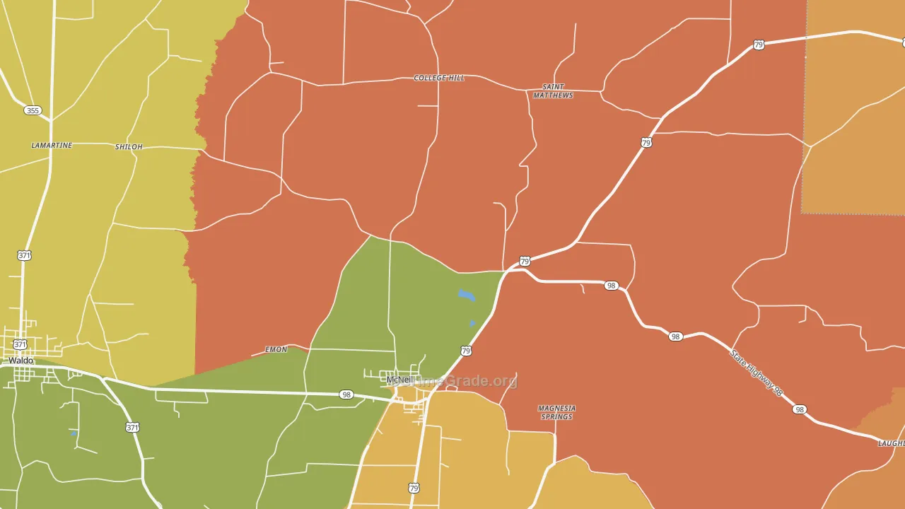 McNeil, AR Map of Drug-Related Crime Rates