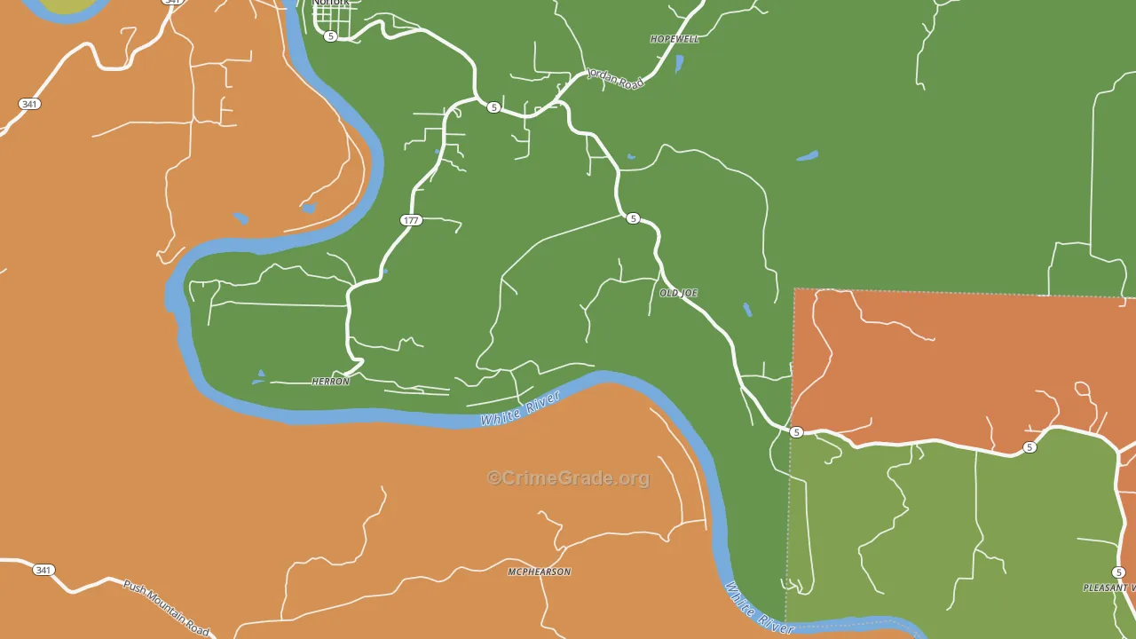 McPhearson, AR Map of Drug-Related Crime Rates