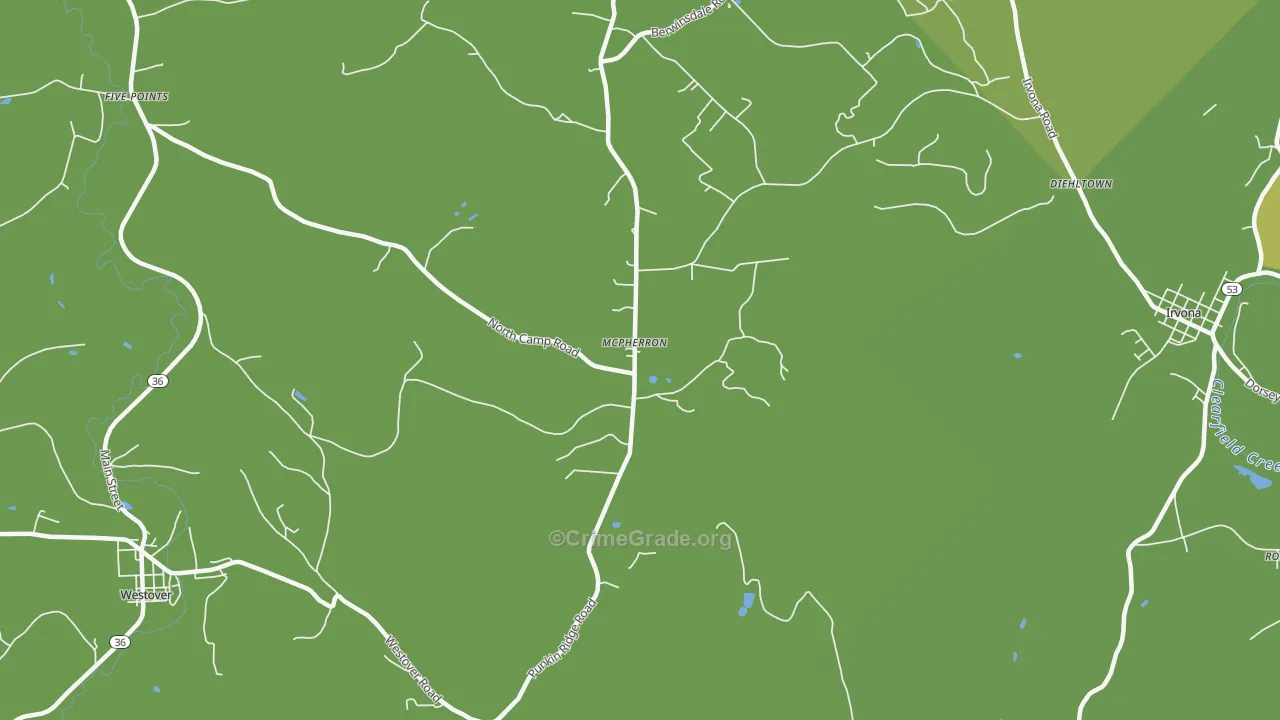 McPherron, PA Map of Drug-Related Crime Rates