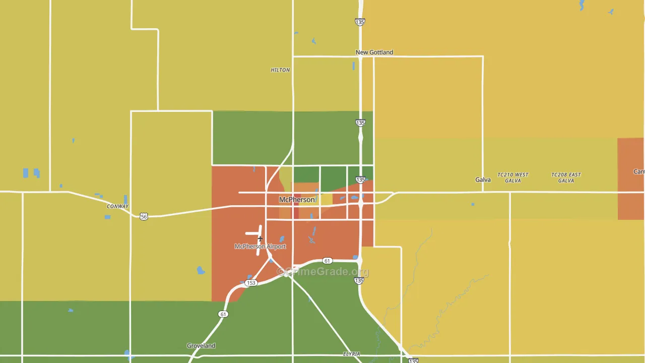 McPherson County, KS Map of Drug-Related Crime Rates