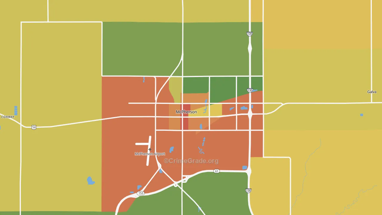 McPherson, KS Map of Drug-Related Crime Rates