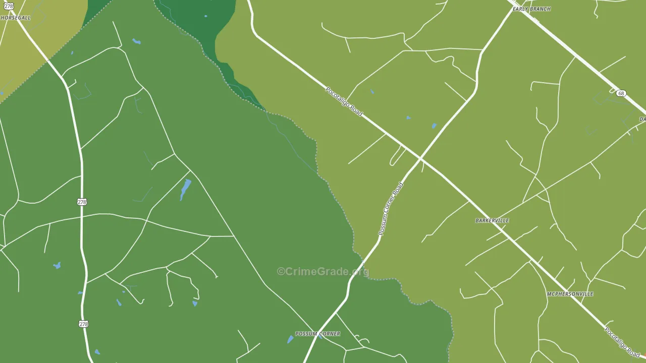 McPhersonville, SC Map of Drug-Related Crime Rates