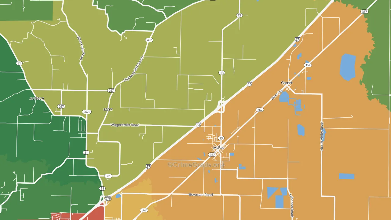 McRae, AR Map of Drug-Related Crime Rates
