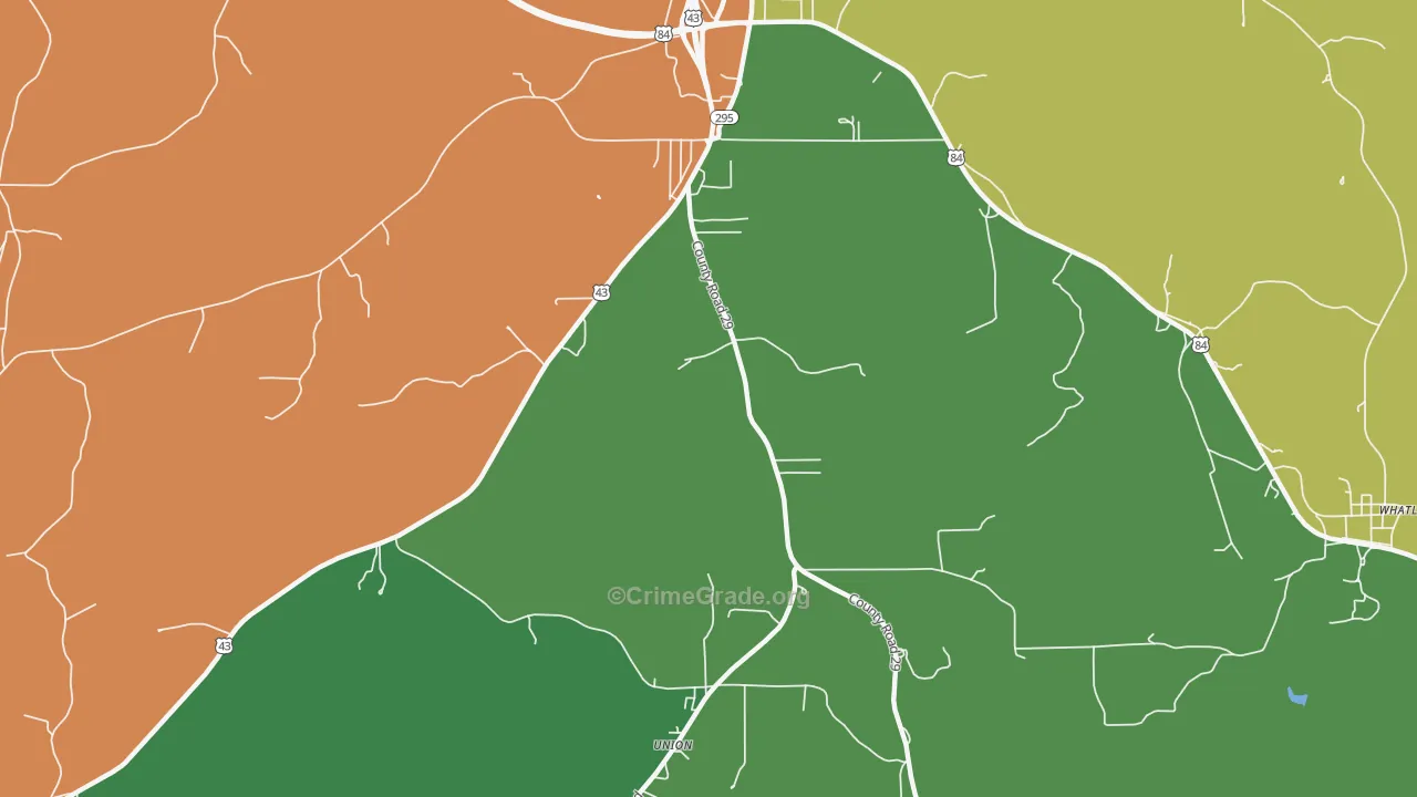 McVay, AL Map of Drug-Related Crime Rates