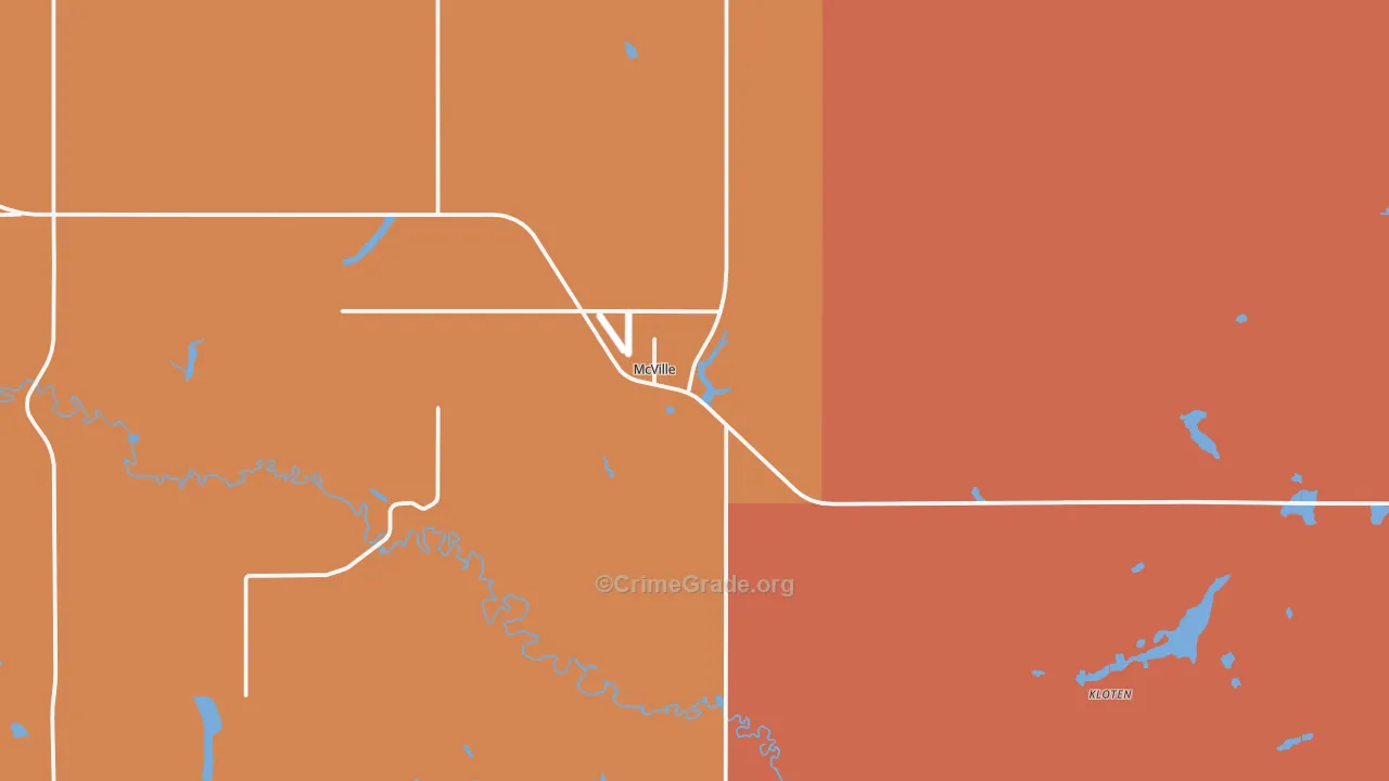 Mcville, ND Map of Drug-Related Crime Rates