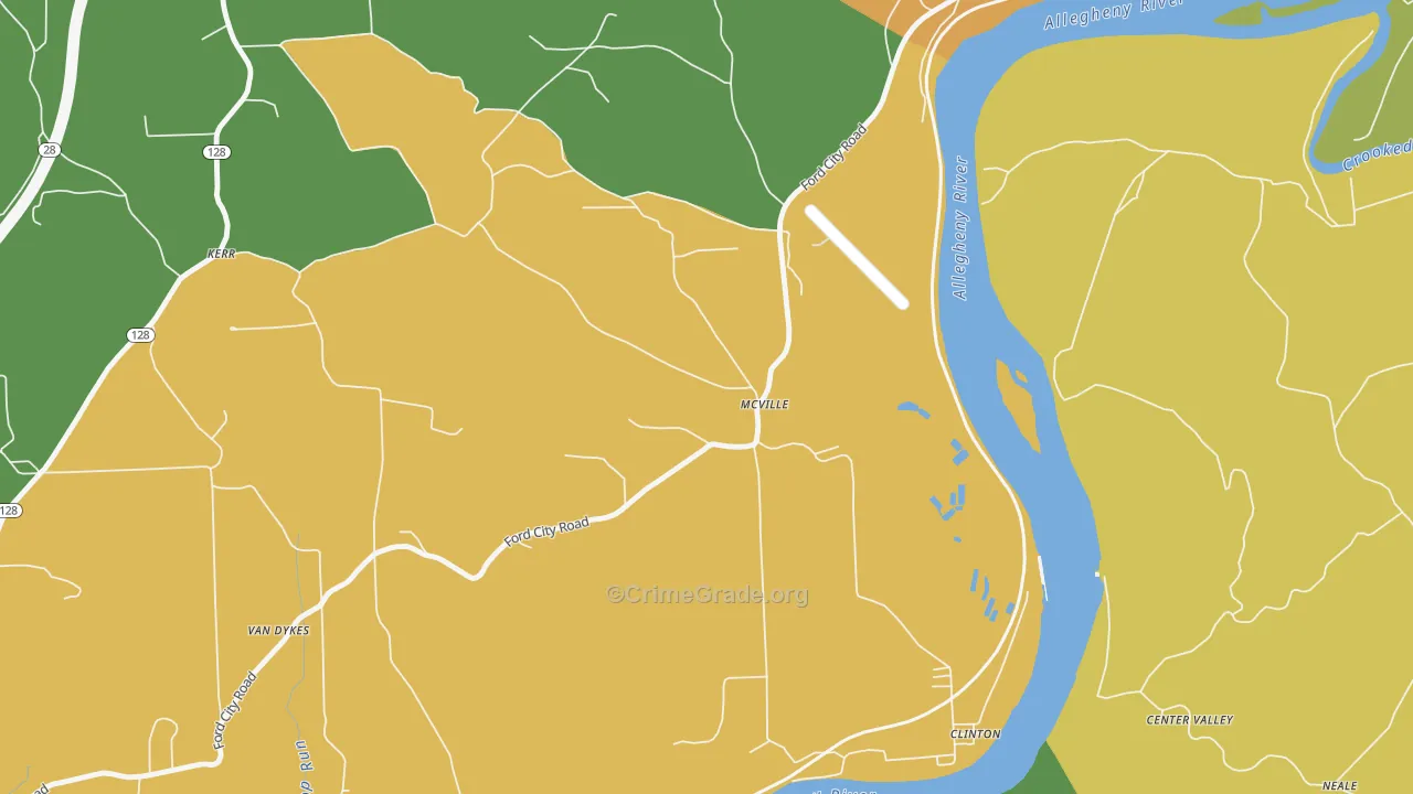 McVille, PA Map of Drug-Related Crime Rates