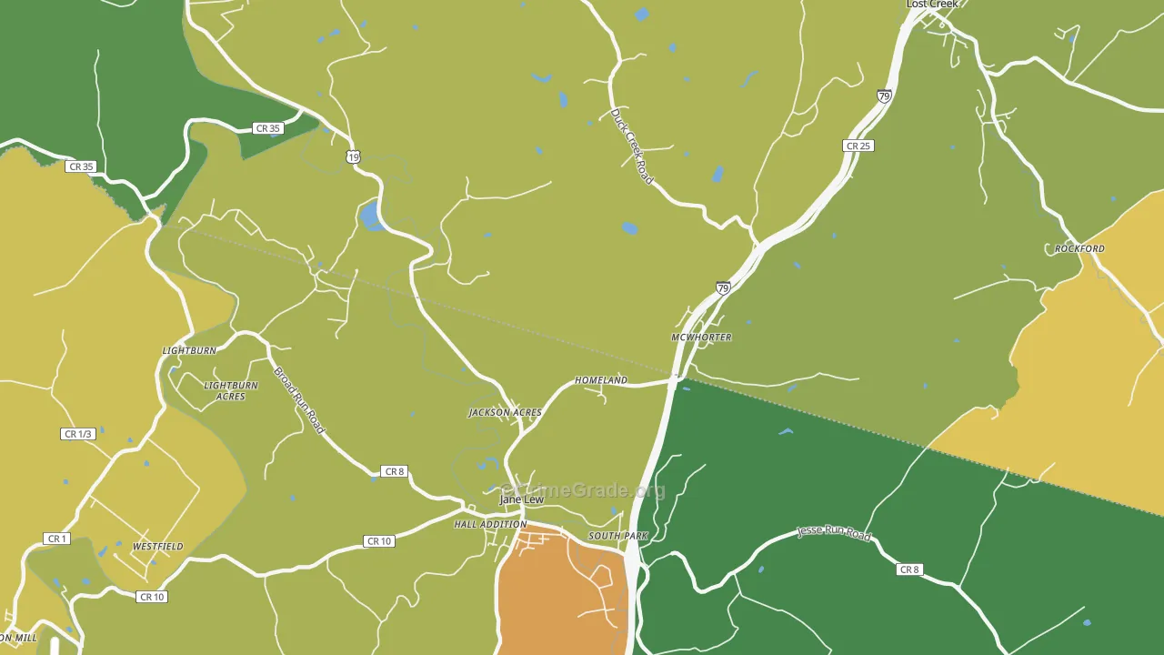 McWhorter, WV Map of Drug-Related Crime Rates