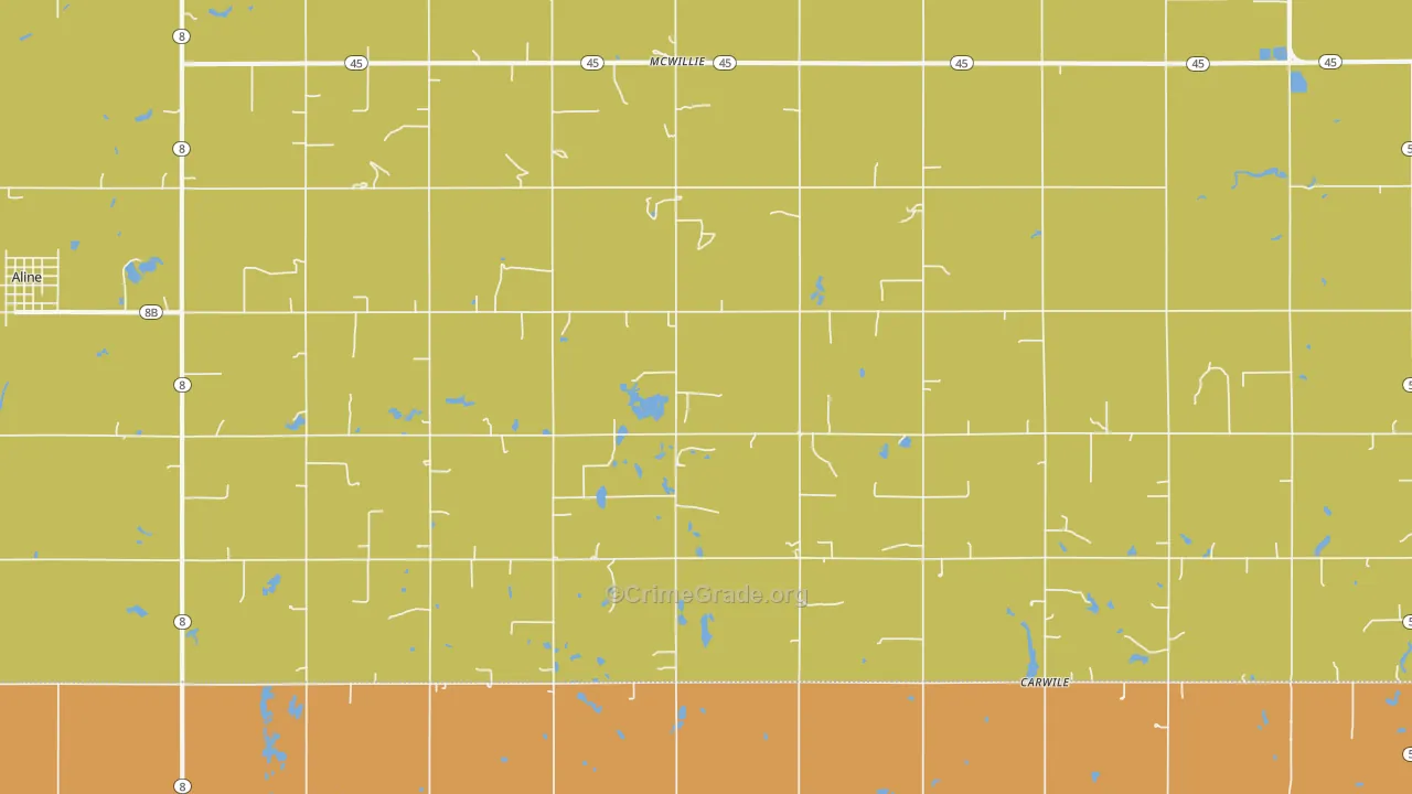 McWillie, OK Map of Drug-Related Crime Rates