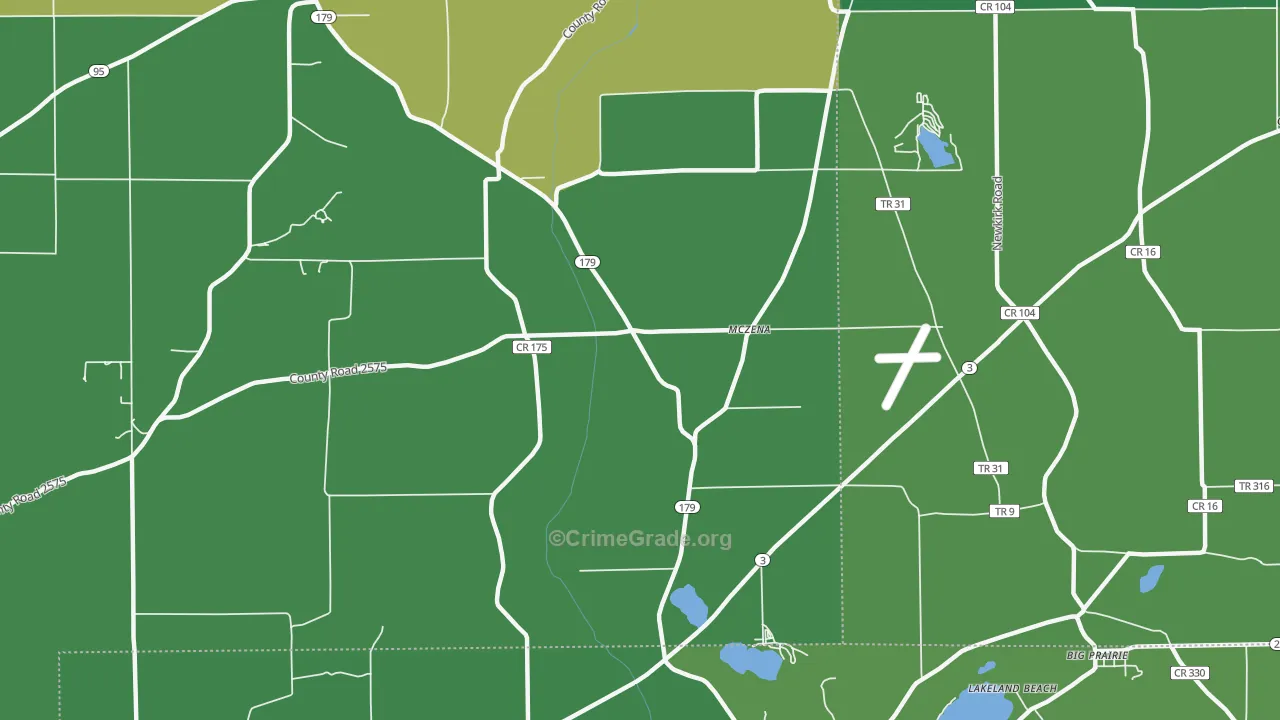 McZena, OH Map of Drug-Related Crime Rates