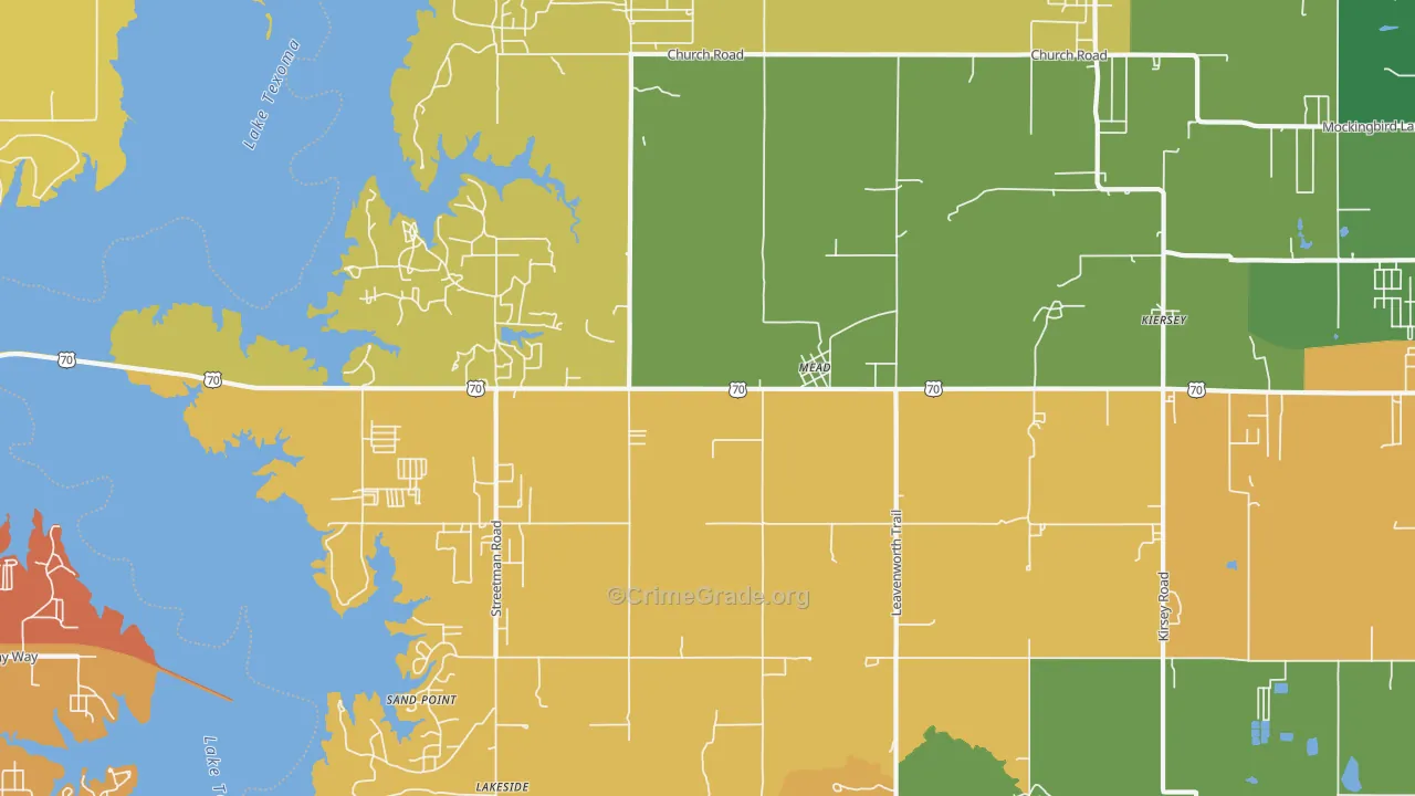 Mead, OK Map of Drug-Related Crime Rates
