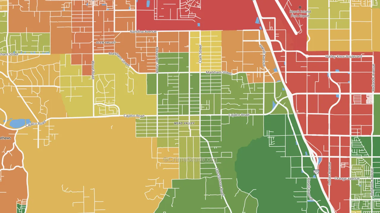 Mead Valley, CA Map of Drug-Related Crime Rates