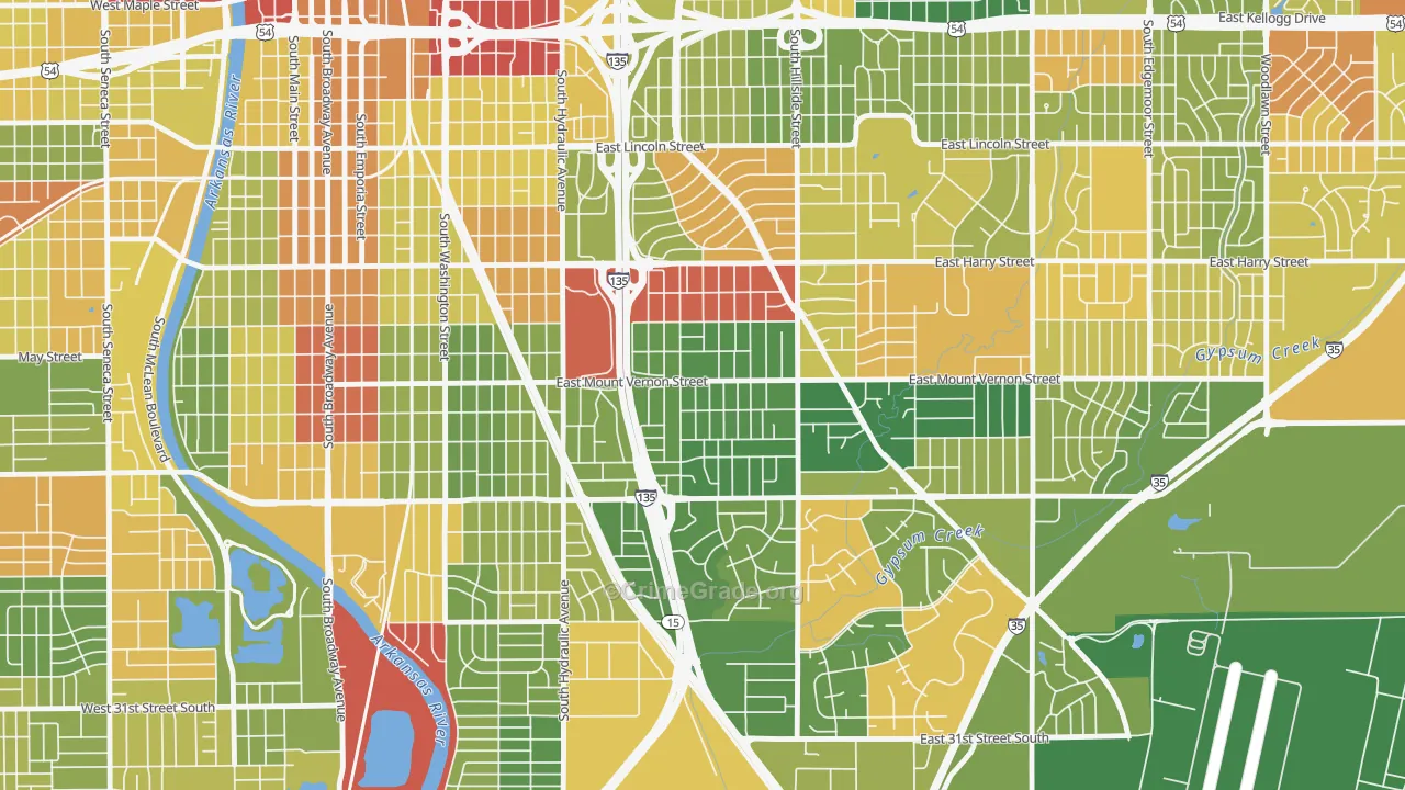 Mead, Wichita, KS Map of Drug-Related Crime Rates