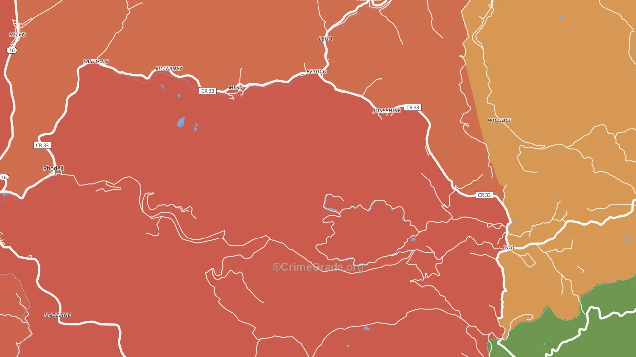 Mead, WV Map of Drug-Related Crime Rates