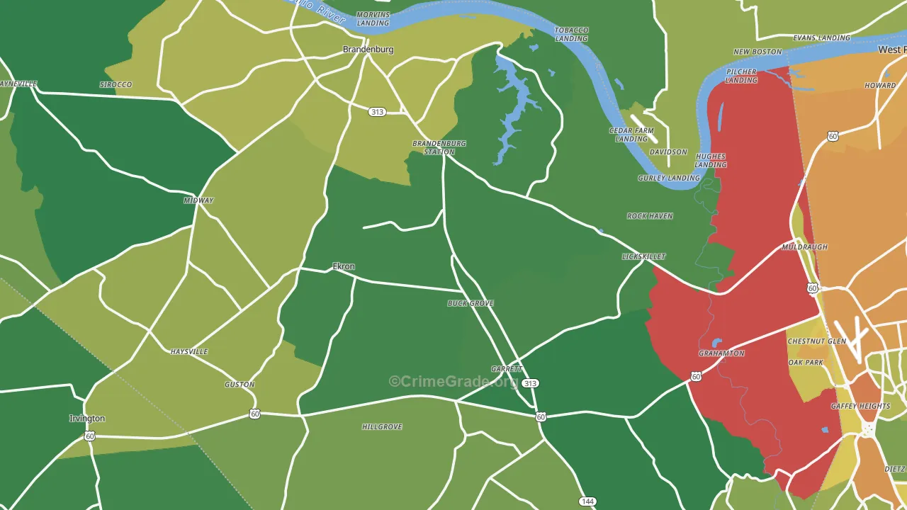 Meade County, KY Map of Drug-Related Crime Rates