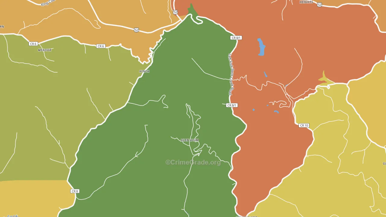 Meador, WV Map of Drug-Related Crime Rates