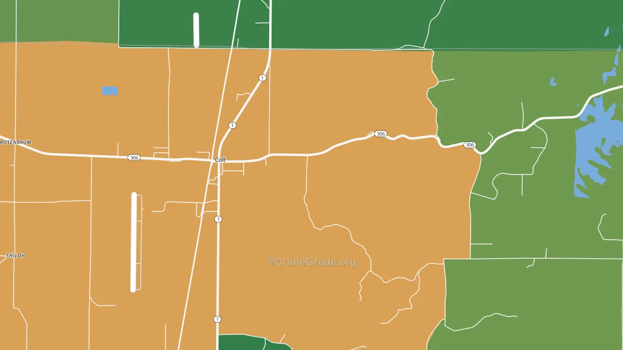 Meadow Cliff, AR Map of Drug-Related Crime Rates