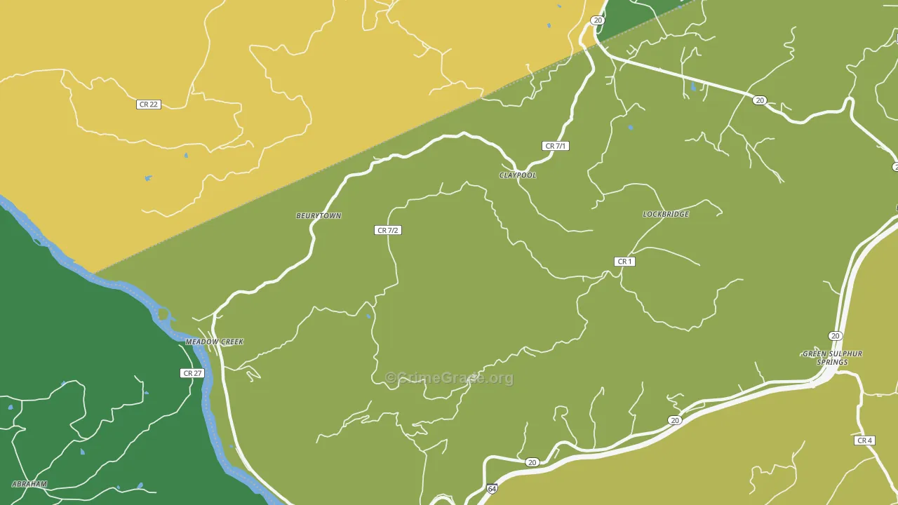 Meadow Creek, WV Map of Drug-Related Crime Rates