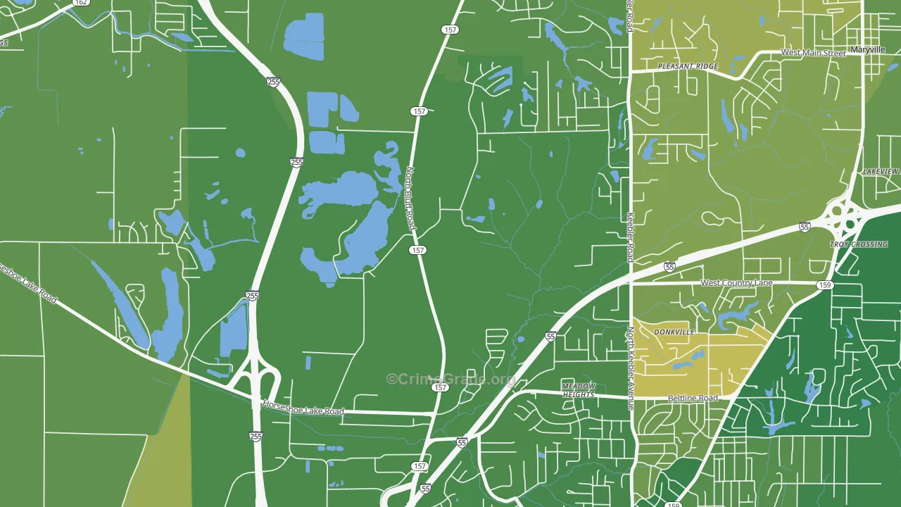 Meadow Heights, IL Map of Drug-Related Crime Rates